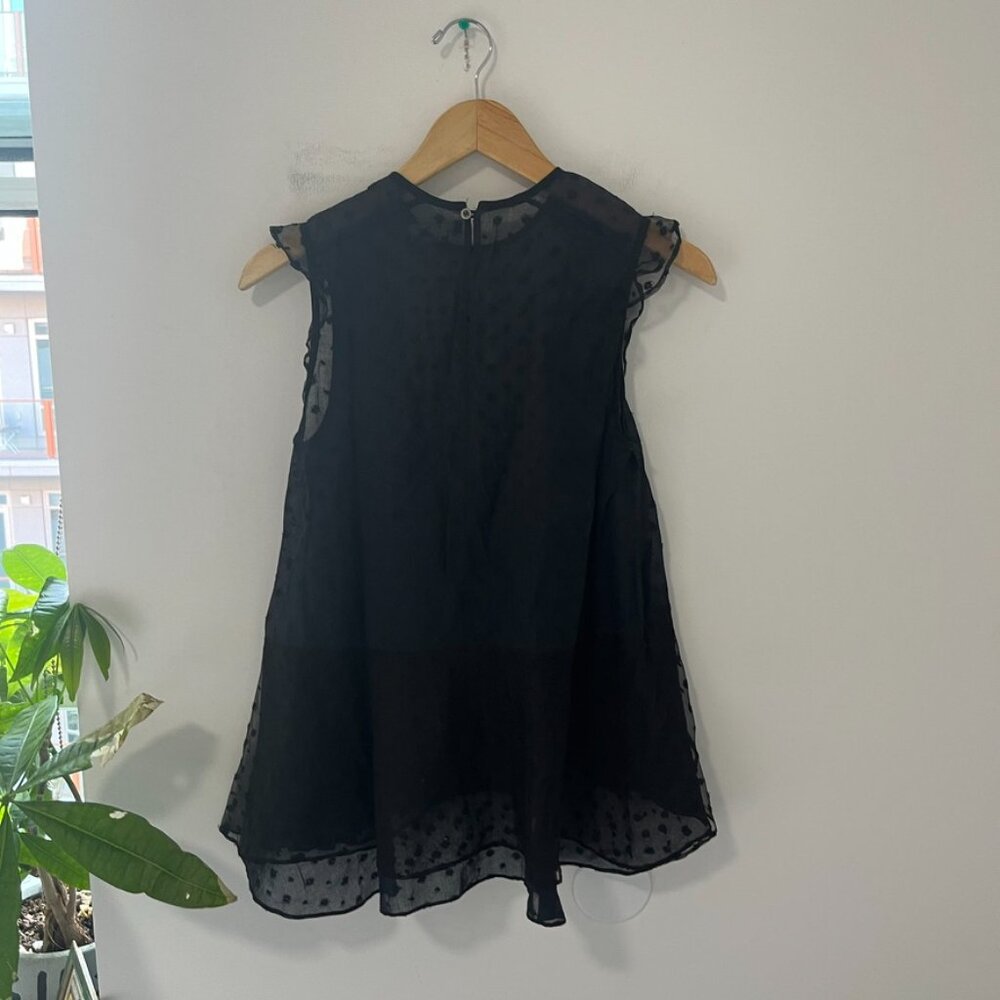 Isabel Marant Black Sheer Embroidered Flowy Tank Blouse Size 34 - Picture 8 of 9